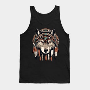 Native American Wolf Tribal Tank Top